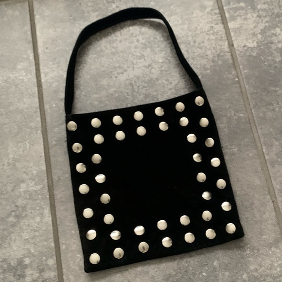 Suede Bebe Vintage Small Tote Bag Handbag - Picture 6 of 13